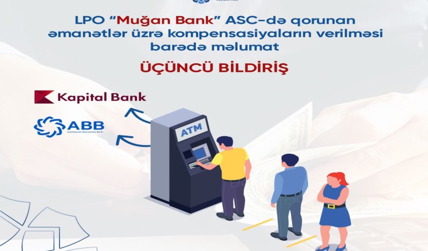 “Muğanbank”ın əmanətləri üzrə kompensasiyalar ABB və “Kapital Bank” vasitəsilə ödəniləcək