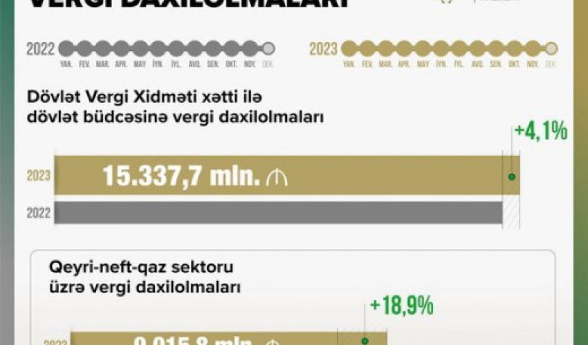 Azərbaycan Dövlət Vergi Xidməti  vergi yığımını 4% artırıb - Cabbarov