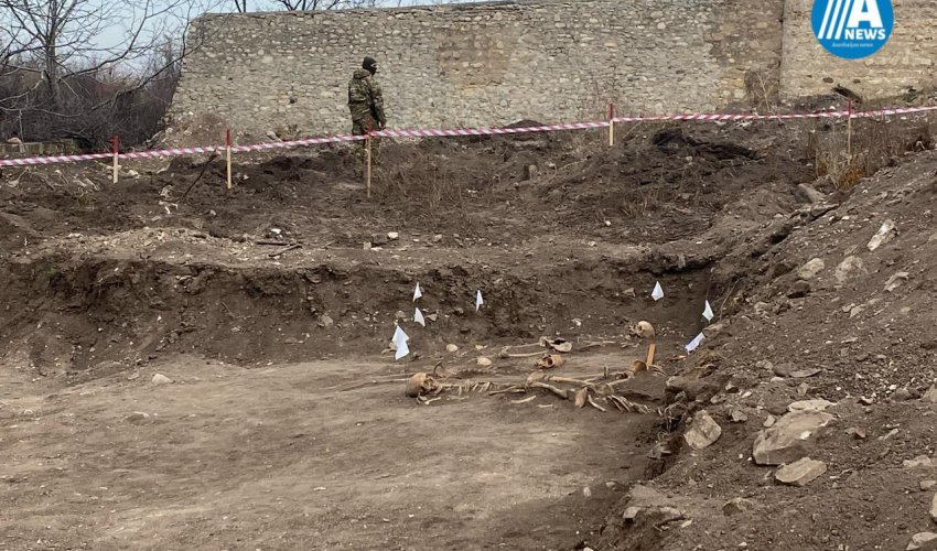 Əsgəran qala divarlarının yaxınlığında kütləvi məzarlıq aşkarlanıb - Foto/Video