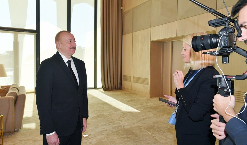 Ильхам Алиев дал интервью телеканалу «Евроньюс» Ильхам Алиев дал интервью телеканалу «Евроньюс»