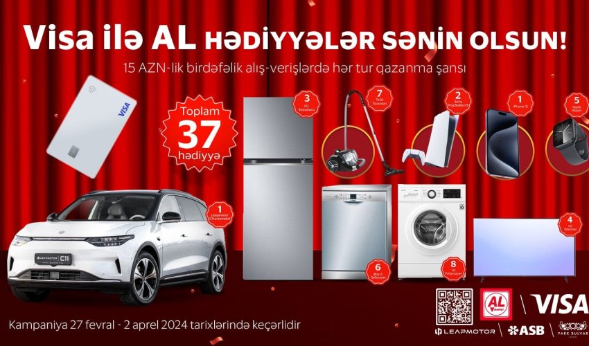 AL Marketdə alış-veriş edin, avtomobil və ya digər qiymətli hədiyyələri qazanın!