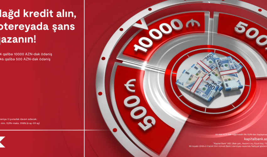 Лотерея «50 дней 50 подарков» с множеством призов от Kapital Bank Лотерея «50 дней 50 подарков» с множеством призов от Kapital Bank
