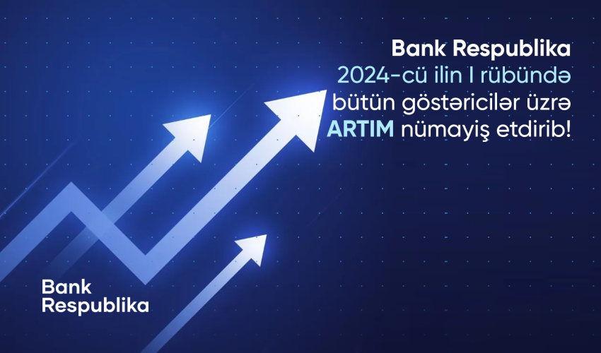 Bank Respublika birinci rübdə bütün göstəricilər üzrə artım nümayiş etdirib