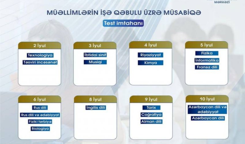 MİQ imtahanlarının vaxtı açıqlanıb MİQ imtahanlarının vaxtı açıqlanıb