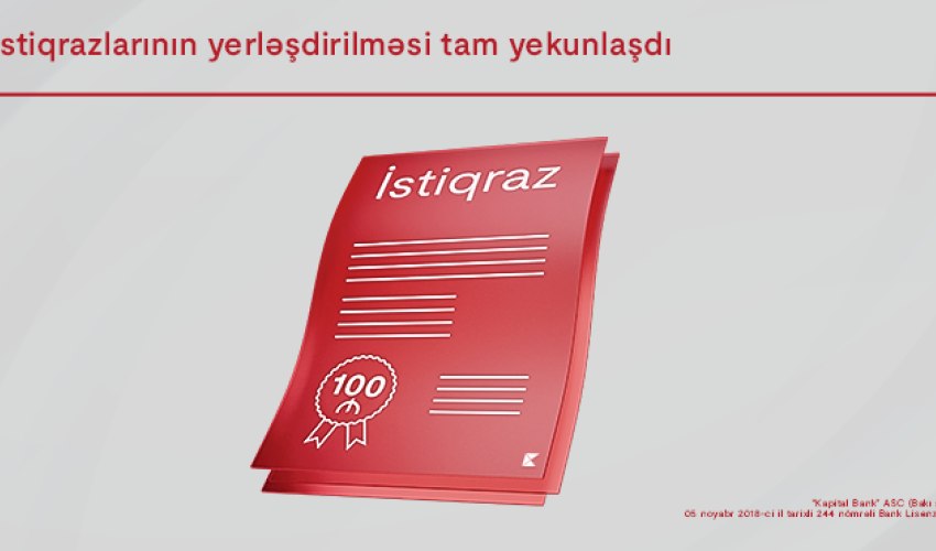 Kapital Bank-ın manat istiqrazlarının 2-ci tranşının yerləşdirilməsi yekunlaşdı