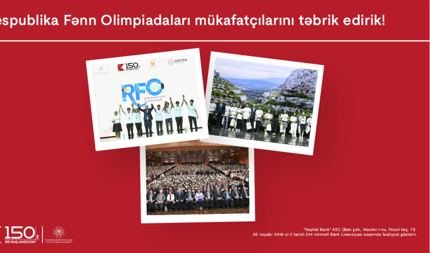 Awards were presented to the winners of the Republican Subject Olympiads held with the support of Kapital Bank