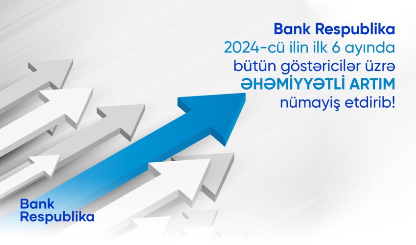 Bank Respublika inkişaf tempini əhəmiyyətli dərəcədə artıraraq yüksək nəticələr əldə edib