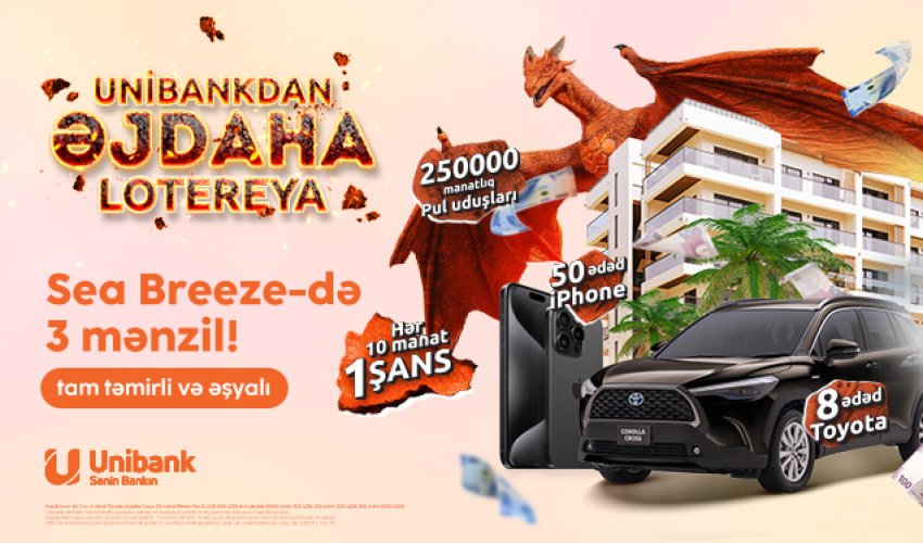 Unibank müştəriləri üçün 1 500 000 manatlıq “Əjdaha” lotereya keçirir