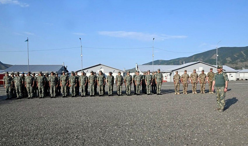 Azerbaijan's defense minister meets military personnel in liberated territories