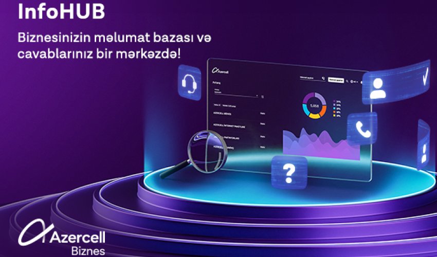 Azercell Biznes-in yeni “İnfoHUB” xidməti ilə biznesinizin məlumat bazası və cavablarınız bir mərkəzdə! Azercell Biznes-in yeni “İnfoHUB” xidməti ilə biznesinizin məlumat bazası və cavablarınız bir mərkəzdə!