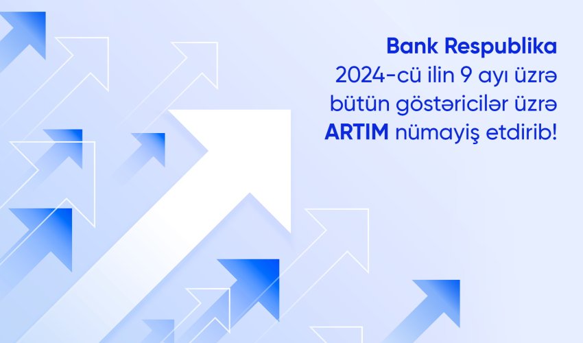 Bank Respublika üçüncü rübdə bütün göstəricilər üzrə artım nümayiş etdirib