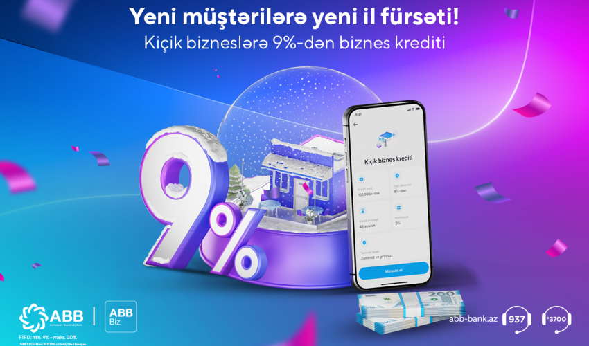 ABB Biz-də qeydiyyatdan keçib Mobil POS  istifadə et, kiçik biznes üçün 9%-lə kredit al!