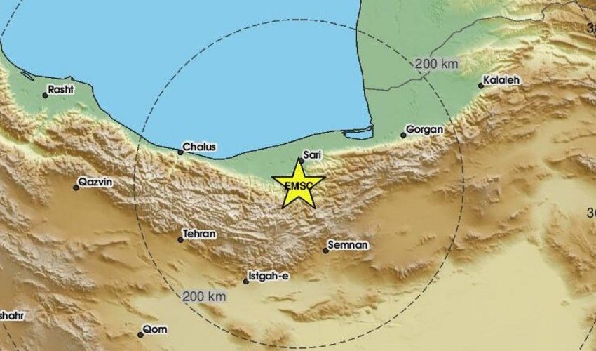 У каспийского побережья Ирана произошло землетрясение