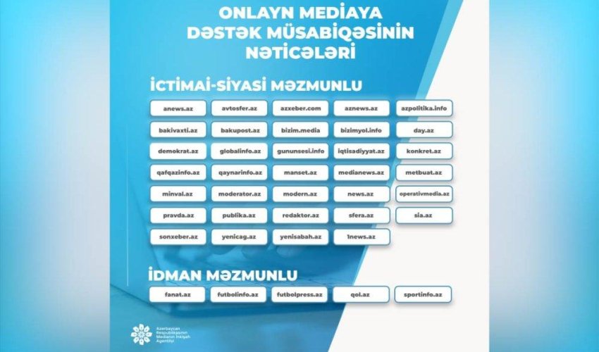 MEDİA saytlara dəstək müsabiqənin nəticələrini açıqlayıb