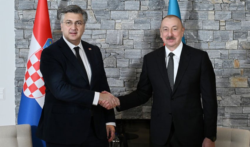 İlham Əliyev Davosda Andrey Plenkoviç ilə görüşüb