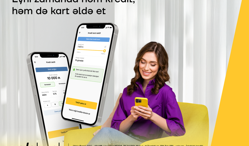 Yelo App-də kredit və taksit kartını eyni zamanda əldə et Yelo App-də kredit və taksit kartını eyni zamanda əldə et
