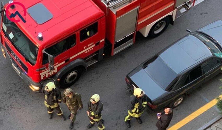 Yasamalda yaşayış binasında yanğın olub - Sakinlər təxliyə edilib