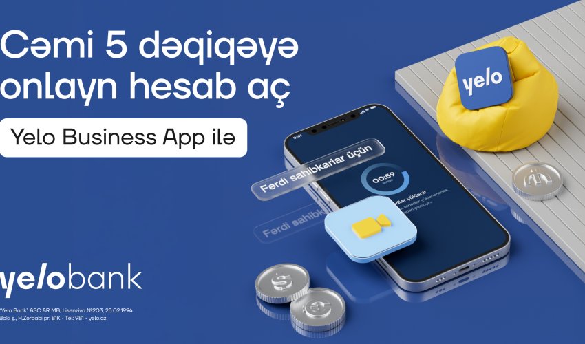 Yelo Bank-dan fərdi sahibkarlar üçün onlayn imkan!
Yelo Bank-dan fərdi sahibkarlar üçün onlayn imkan!