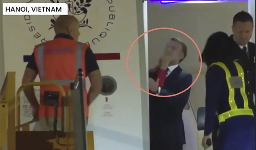 Makron özündən 24 yaş böyük arvadı tərəfindən sillələnib Makron özündən 24 yaş böyük arvadı tərəfindən sillələnib