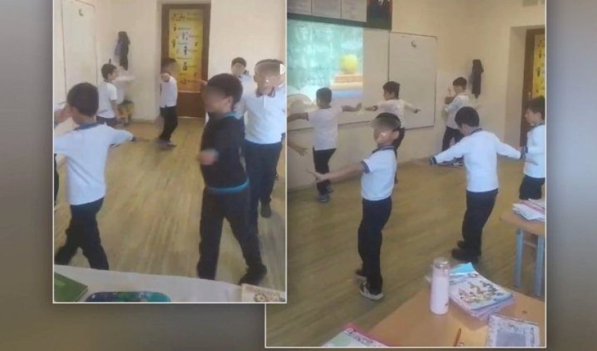 Müəllim 1-ci sinif şagirdinin ağzını skoçlayıb