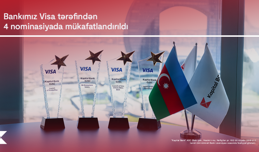 Kapital Bank receives four awards from global digital payments leader Visa Kapital Bank receives four awards from global digital payments leader Visa