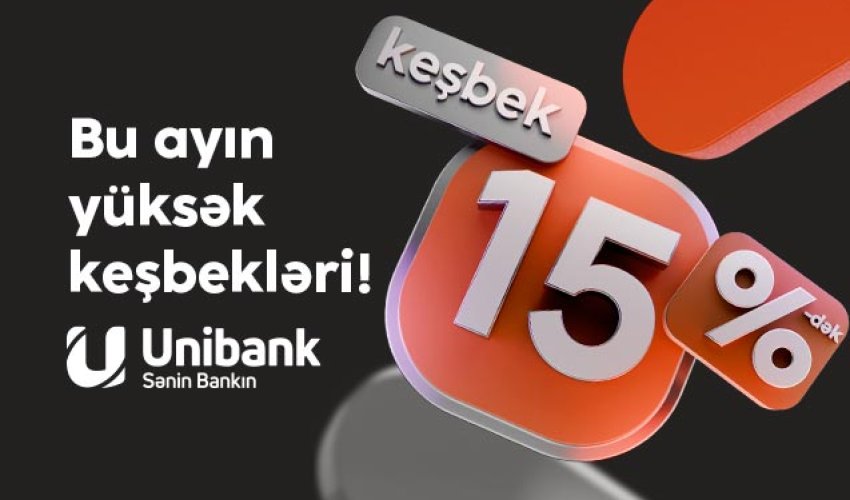 Unibank müştəriləri partnyorlardan 15 %-dək keşbek qazana bilərlər Unibank müştəriləri partnyorlardan 15 %-dək keşbek qazana bilərlər