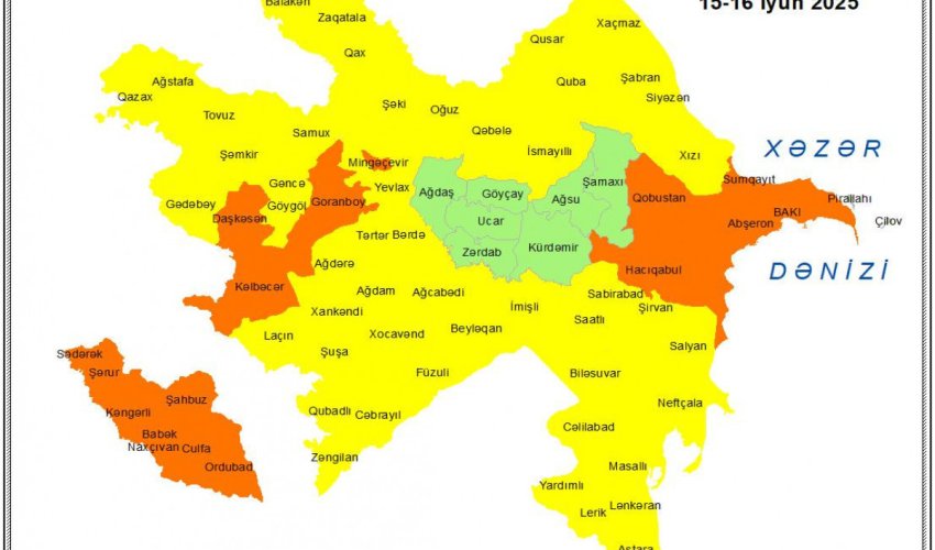 Küləkli hava şəraiti ilə bağlı sarı və narıncı xəbərdarlıq verilib Küləkli hava şəraiti ilə bağlı sarı və narıncı xəbərdarlıq verilib