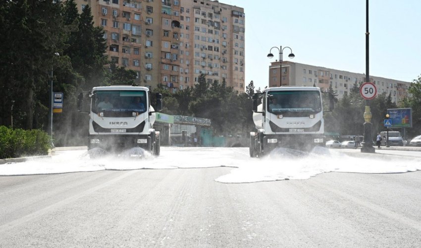 Paytaxt küçələri yenidən yuyulub Paytaxt küçələri yenidən yuyulub