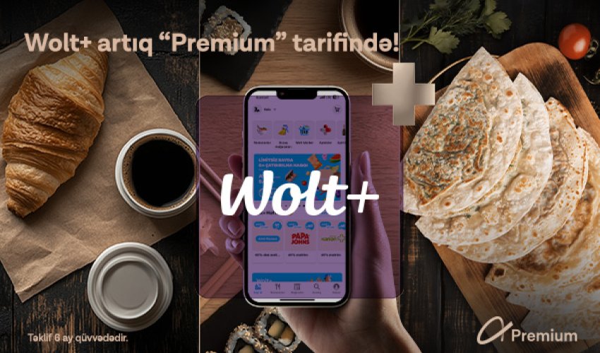 Azercell-dən “Premium” tarif istifadəçilərinə 6 aylıq pulsuz “Wolt+” abunəliyi!
Azercell-dən “Premium” tarif istifadəçilərinə 6 aylıq pulsuz “Wolt+” abunəliyi!