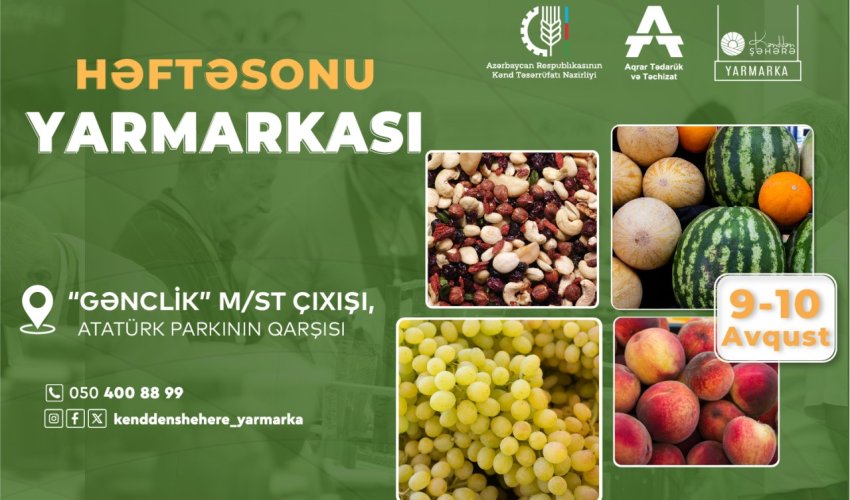 
"Kənddən Şəhərə” yarmarkası təşkil olunacaq