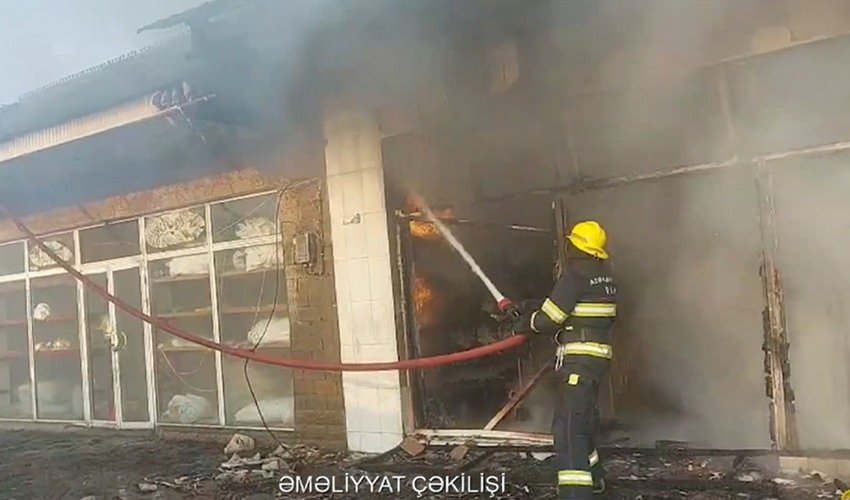 Sabirabadda mərkəzi bazarda yanğın baş verib
