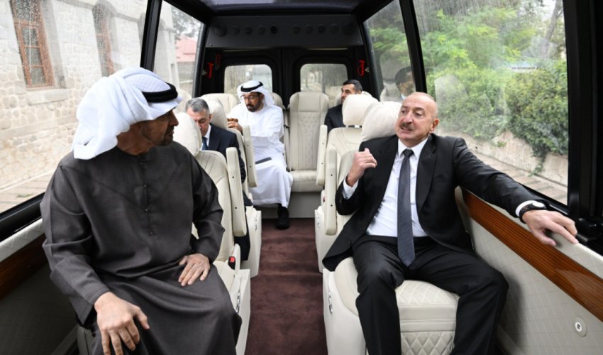 Azərbaycan və BƏƏ prezidentləri Şuşada Milli Xalça Muzeyinin filialında olublar