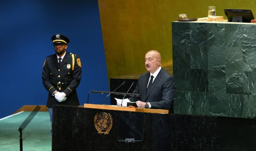 Aliyev hails peace with Armenia, highlights U.S. ties at UN Assembly