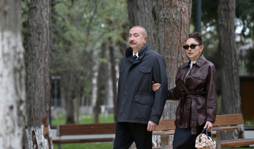 Aliyev and the first lady open new park in Baku