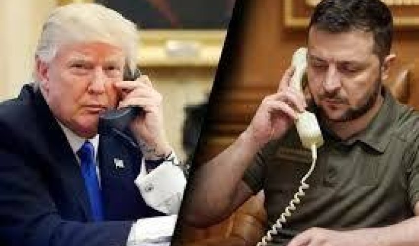Zelenski və Tramp telefon danışığı aparır Zelenski və Tramp telefon danışığı aparır