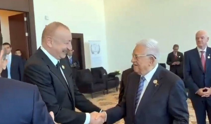 Azərbaycan Prezidenti Mahmud Abbasla görüşüb