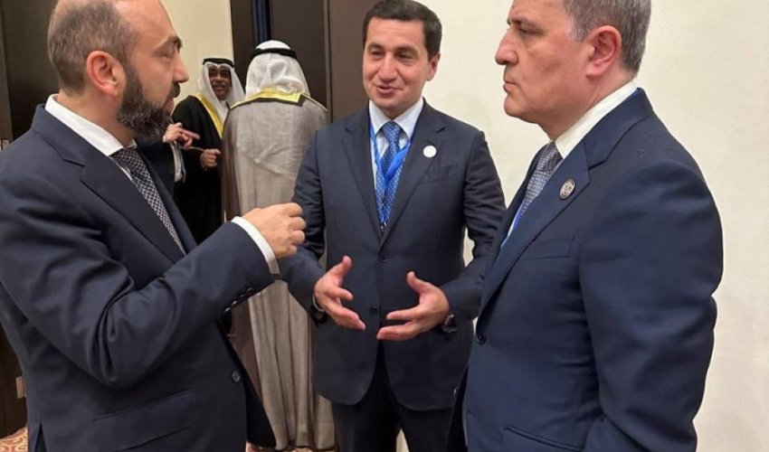 Bayramov, Hajiyev and Mirzoyan spotted in animated exchange at summit Bayramov, Hajiyev and Mirzoyan spotted in animated exchange at summit