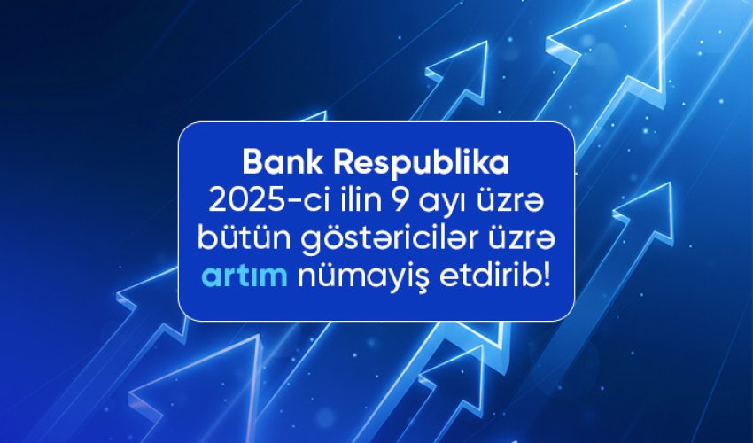 Bank Respublika2025-ci ilin 9 ayı üzrə inamlı artım nümayiş etdirib Bank Respublika2025-ci ilin 9 ayı üzrə inamlı artım nümayiş etdirib