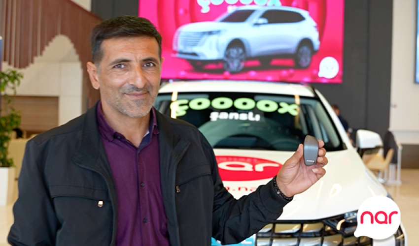 The first car winner of Nar’s “Çoox Şanslı” lottery is behind the wheel! The first car winner of Nar’s “Çoox Şanslı” lottery is behind the wheel!