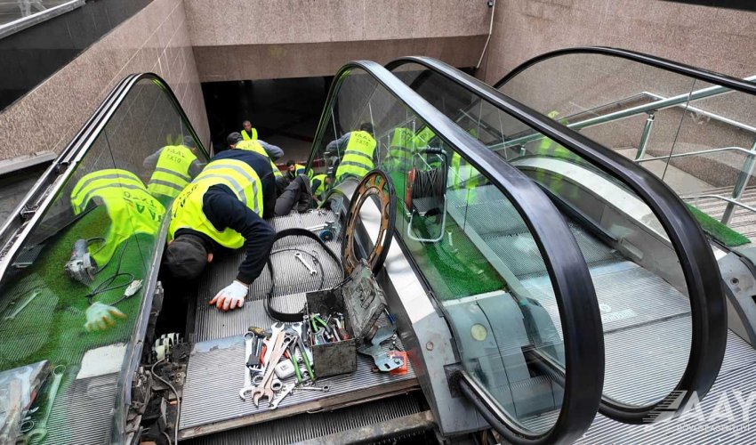 Bakıda piyada keçidlərində eskalatorlar təmir olunur