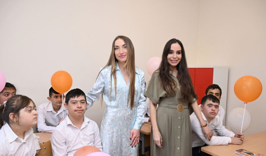 Leyla və Alena Əliyevalar Lənkəranda xüsusi internat məktəbində