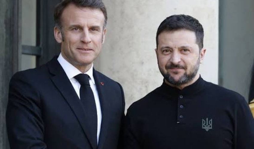 Makron Zelenski ilə telefon danışığı aparıb