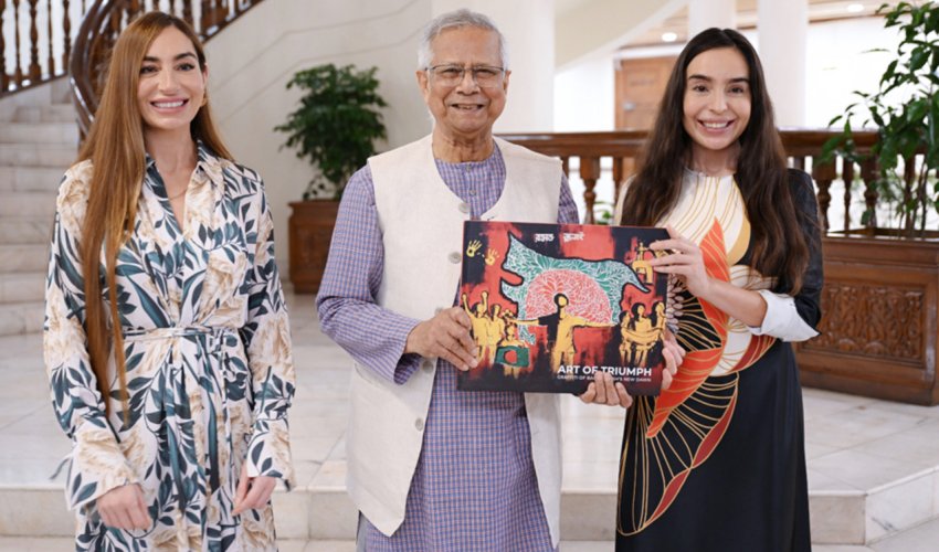 Leyla və Arzu Əliyevalar Dəkkədə Banqladeşin müvəqqəti hökumətinin Baş müşaviri ilə görüşüblər