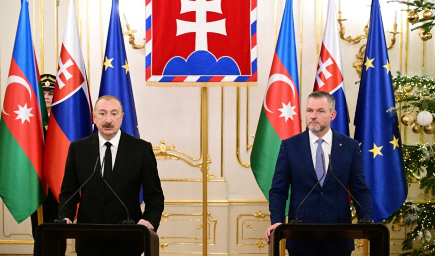 Azərbaycan və Slovakiya prezidentləri mətbuata bəyanatlarla çıxış ediblər - Yenilənib