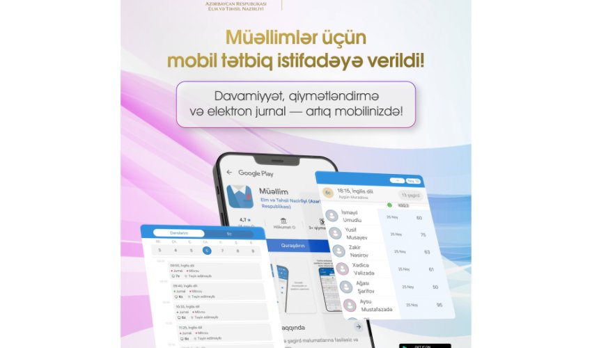 Müəllimlər üçün yeni mobil tətbiq istifadəyə verilib
