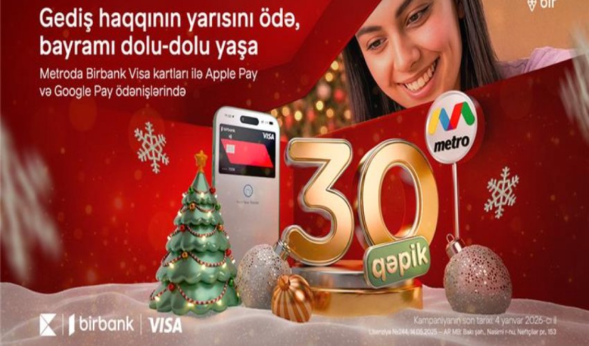 Birbank gifts 50% off metro rides for the holidays