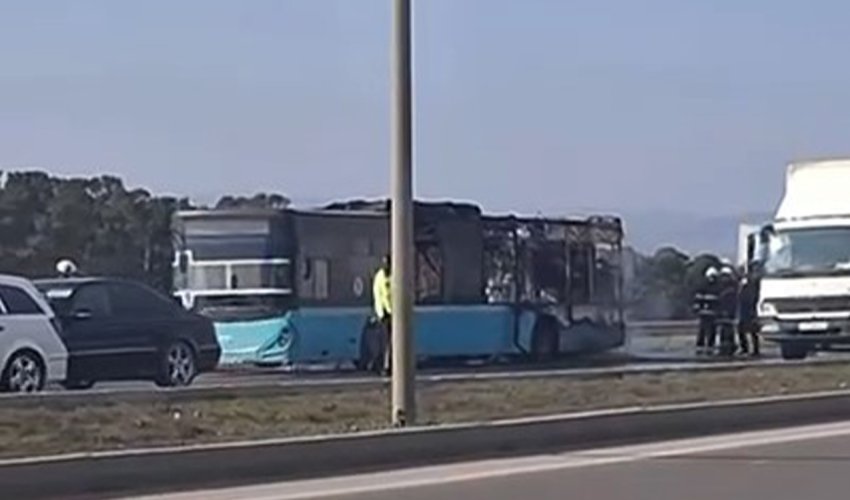 Abşeronda avtobusda yanğın baş verib, xəsarət alan yoxdur