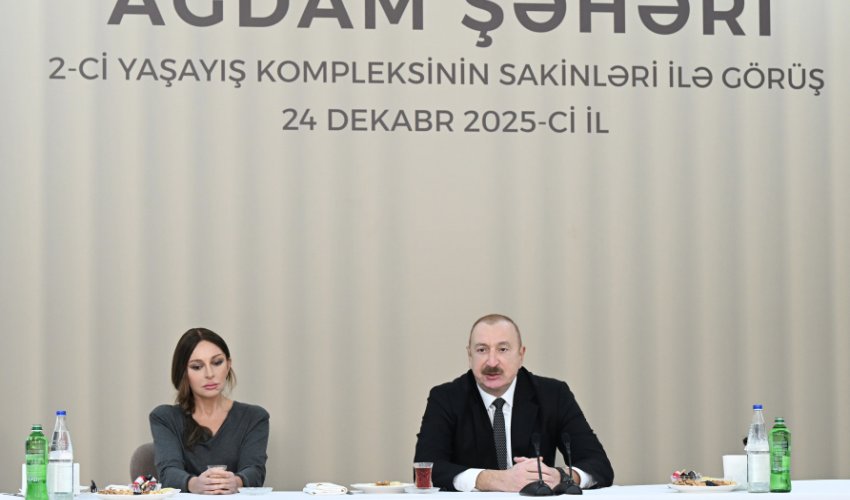 Əliyev və Mehriban Əliyeva Ağdamda 2-ci yaşayış kompleksinin açılışında iştirak ediblər