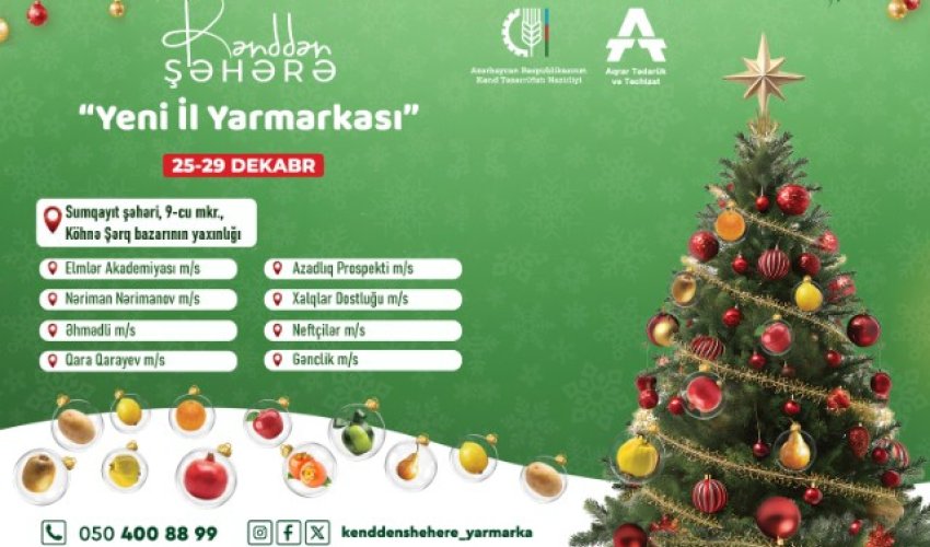 В Баку и Сумгайыте с завтрашнего дня откроются новогодние ярмарки