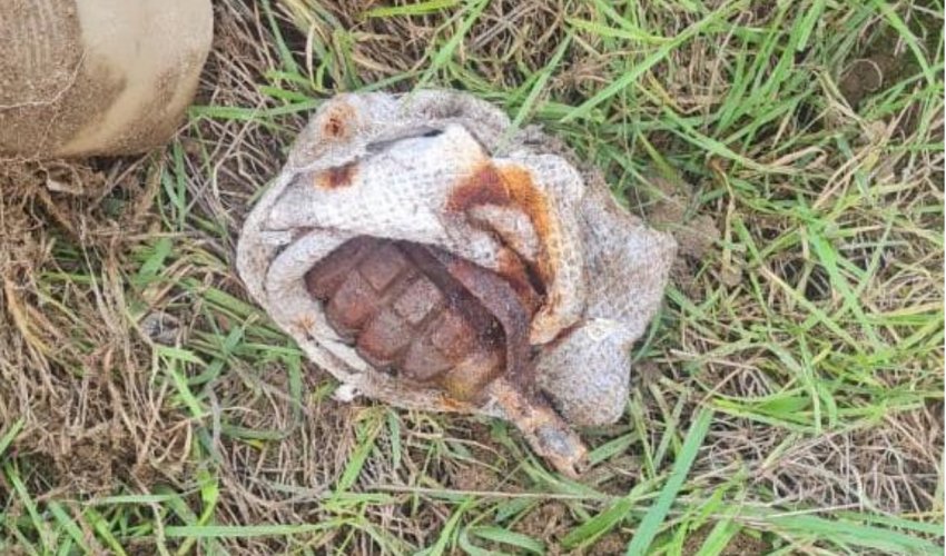 Xəzər rayonunda əl qumbarası aşkar edilib - Video